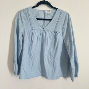 J. Crew Women's Light Blue V-Neck Top Tunic
